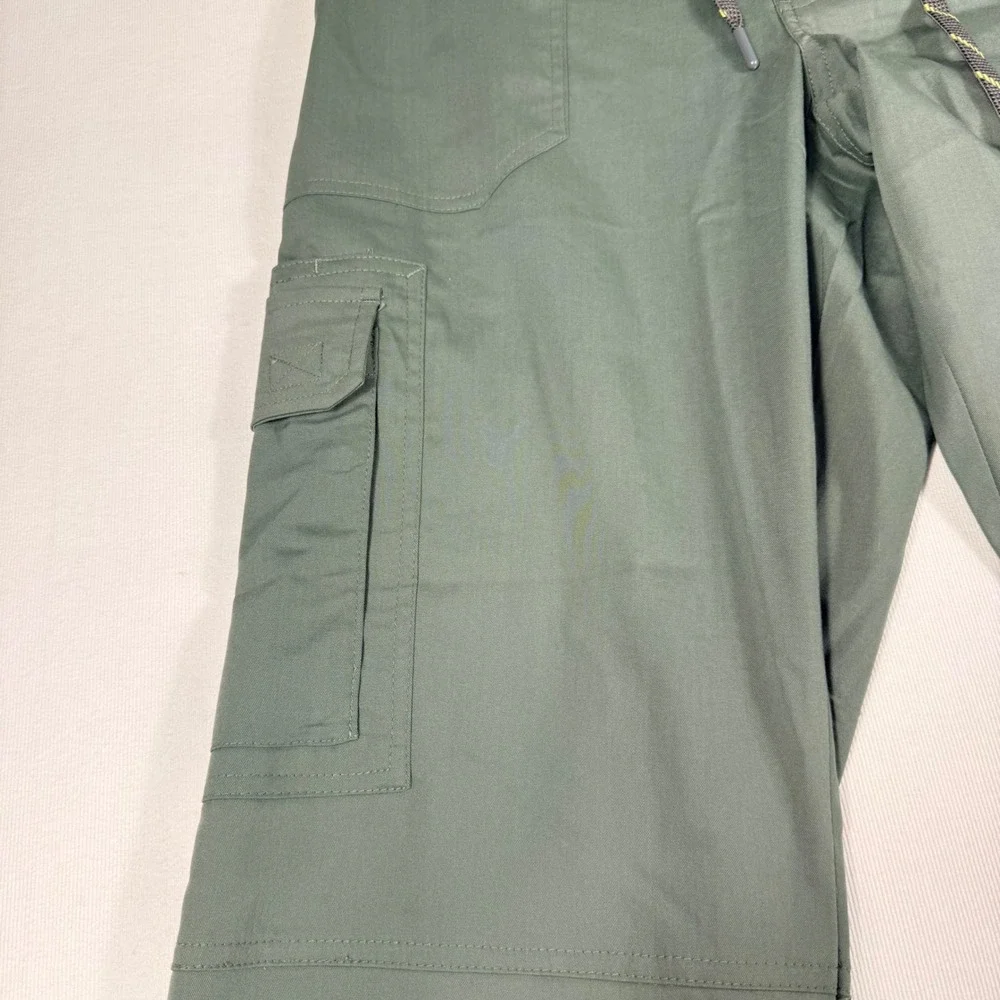 Med Works Epic Cargo Scrub Pants Large Short Olive Green Stretch 9500S